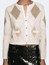 Beaded Sequin Pattern Knitted Short Coat