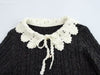 Contrast Color Crochet Collar Knitted Cardigan