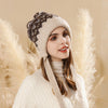 Retro Diamond Lattice Knitted Earmuff Hat