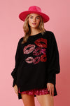 Valentine Day Sequined Kiss Top