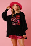 Valentine Day Sequined Kiss Top