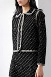 Elegant Graceful Stitch Collared Long Sleeve Knitted Coat