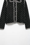 Elegant Graceful Stitch Collared Long Sleeve Knitted Coat