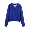 Contrast Color Round Neck Two Piece Pullover Knitting Sweater