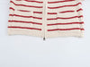 Red & Cream Contrast Knitted Wool Cardigan