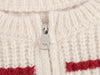 Red & Cream Contrast Knitted Wool Cardigan