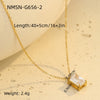 Light Luxury Square Zircon Embellished Titanium Steel Clavicle Chain