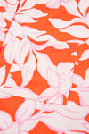 Orange Botanical Print Chest Pocket Button Up Shirt