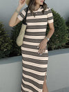 Striped Stitch Shortt Sleeve Dress