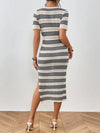 Striped Stitch Shortt Sleeve Dress