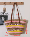 Vintage Stripe Portable Straw Bag