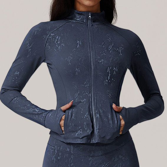 Silver Quick Drying Top Nude Feel Yoga jacket