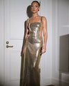 Gold Sequins Strap Maxi Dress