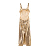 Gold Sequins Strap Maxi Dress