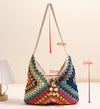 Grandmother Grid Straw Bag