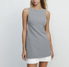 Poplin Stitch Sleeveless Boat Neck Dress