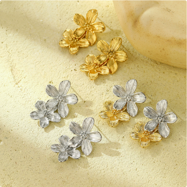 Retro Floral Tassel Earrings