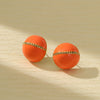 Orange Circle & Chain Stud Earrings