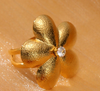 Floral Earrings with Inlaid Crystal