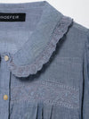 Denim Peter Pan Collar Shirt