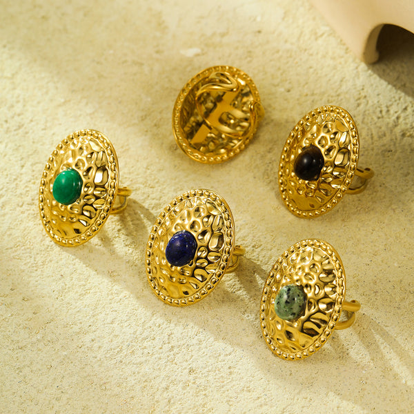 Exquisite Oval Natural Stone Ring