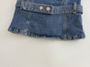 Belted Button Denim Tube Top