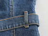 Belted Button Denim Tube Top