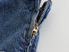 Belted Button Denim Tube Top