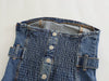Belted Button Denim Tube Top