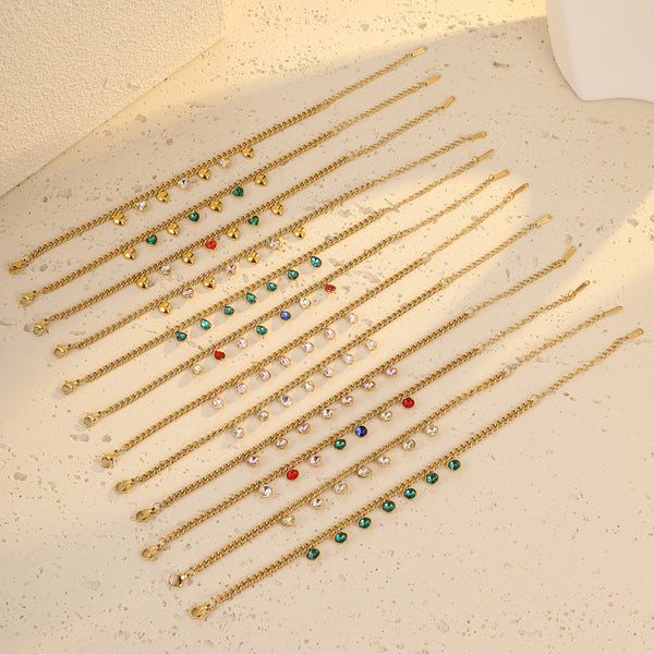 Classic Loving Heart Geometric Abstract Rhinestone Tassel Jewelry