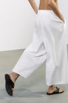 White Casual Wide Leg Pants