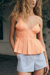 Summer Poplin Striped Top
