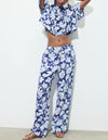 Blue & White Flower Shirt & Pants Set