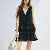 Ruffled Casual V neck Sleeveless Dress
