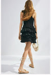 Ruffled Casual V neck Sleeveless Dress