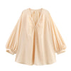 Loose V Neck Long Sleeve Shirt