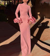 Pink Satin Puff Dress