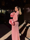 Pink Satin Puff Dress