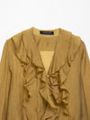 White Ruffle Long Sleeve Shirt
