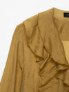 White Ruffle Long Sleeve Shirt