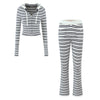 Slim Fit Knit Hooded Cardigan Top & Pants