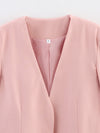 Collarless Loose Pink Blazer