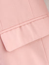 Collarless Loose Pink Blazer