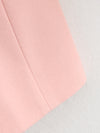 Collarless Loose Pink Blazer