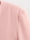 Collarless Loose Pink Blazer