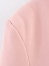 Collarless Loose Pink Blazer