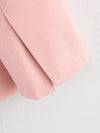 Collarless Loose Pink Blazer