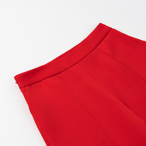 Simple Red Tube Top & Pants Set