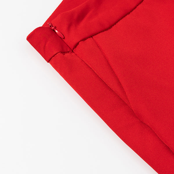 Simple Red Tube Top & Pants Set