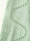 Green Stitch Hollow Out Sleeveless Skirt Set